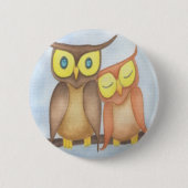 Mooie Waterverf Owl Lovers Ronde Button 5,7 Cm (Voorkant)
