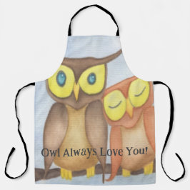 Mooie Waterverf Owl Lovers Schort