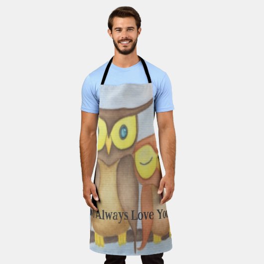 Mooie Waterverf Owl Lovers Schort (Gedragen)