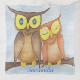 Mooie Waterverf Owl Lovers Sierschaaltjes