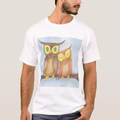 Mooie Waterverf Owl Lovers T-shirt (Voorkant)