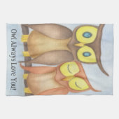 Mooie Waterverf Owl Lovers Theedoek (Horizontaal)