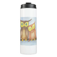 Mooie Waterverf Owl Lovers