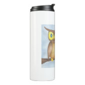 Mooie Waterverf Owl Lovers Thermosbeker (Gedraaid links)