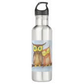 Mooie Waterverf Owl Lovers Waterfles (Voorkant)
