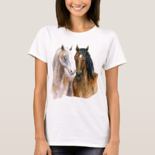 Mooie Waterverf paarden T-shirt