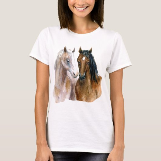 Mooie Waterverf paarden T-shirt (Voorkant)