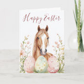 Mooie Waterverf Paardenpaaswensen Feestdagen Kaart (Voorkant)