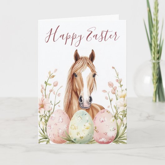 Mooie Waterverf Paardenpaaswensen Feestdagen Kaart (Voorkant)