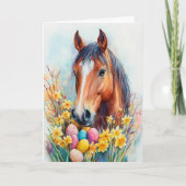 Mooie Waterverf Paardenpaaswensen Feestdagen Kaart (Voorkant)