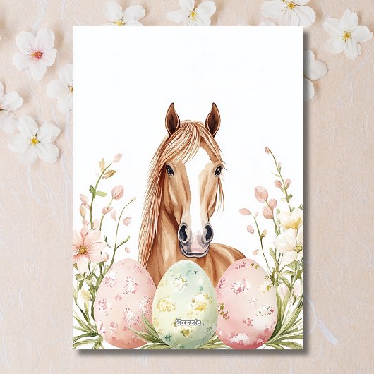Mooie Waterverf Paardenpaaswensen Feestdagen Kaart