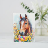Mooie Waterverf Paardenpaaswensen Feestdagenkaart (Staand voorkant)