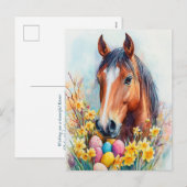 Mooie Waterverf Paardenpaaswensen Feestdagenkaart (Voorkant / Achterkant)