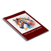 Mooie waterverf paardenspiraal notitieboek. notitieboek (Rechterzijde)