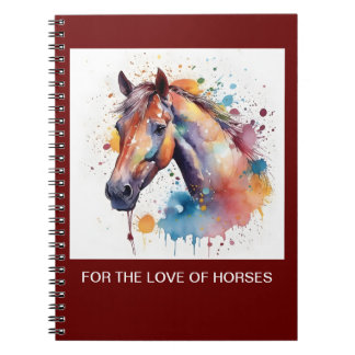 Mooie waterverf paardenspiraal notitieboek. notitieboek