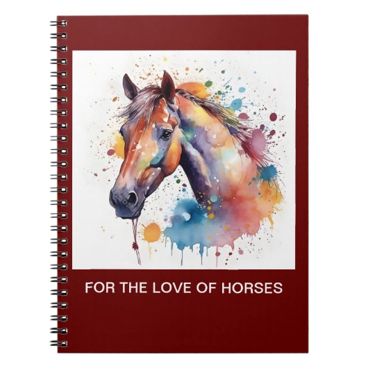 Mooie waterverf paardenspiraal notitieboek. notitieboek (Voorkant)