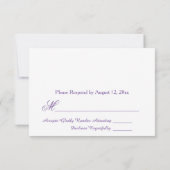 Mooie Waterverf Paarse Bloemen RSVP Kaart (Achterkant)