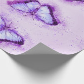 Mooie Waterverf Paarse vlinder Cadeaupapier (Hoek)