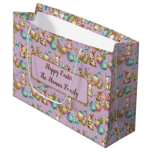 Mooie waterverf Paaseieren, Konijn en Bloemen Groot Cadeauzakje