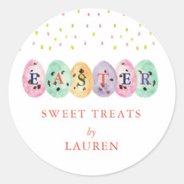Mooie waterverf Paaseieren Paas snoep Ronde Sticker
