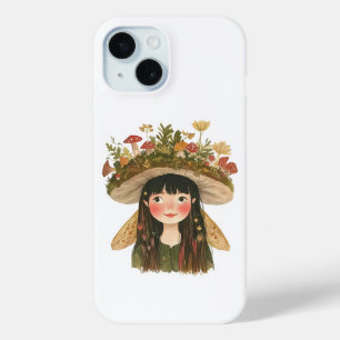 Mooie Waterverf Paddenstoel Meisje Fee Speld iPhone 15 Case