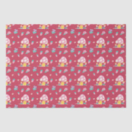 Mooie waterverf Paddenstoelenbloemen rood Tissuepapier