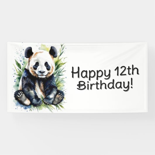 Mooie Waterverf Panda Beer Custom Spandoek (Horizontaal)