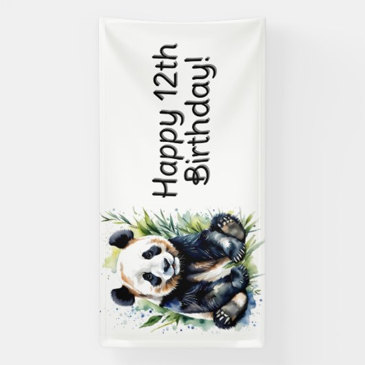 Mooie Waterverf Panda Beer Custom Spandoek (Verticaal)