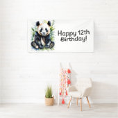 Mooie Waterverf Panda Beer Custom Spandoek (Insitu)