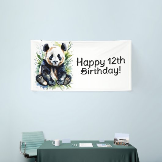 Mooie Waterverf Panda Beer Custom Spandoek (Beurs)