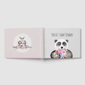 Mooie Waterverf Panda Beer en Bloemen Baby Shower Gastenboek (Volledig)