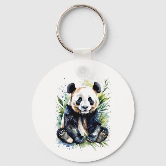 Mooie waterverf panda beer  sleutelhanger (Voorkant)