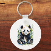 Mooie waterverf panda beer  sleutelhanger (Voorkant)