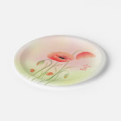 Mooie Waterverf papaverventiel Papieren Bordje (Gekanteld)