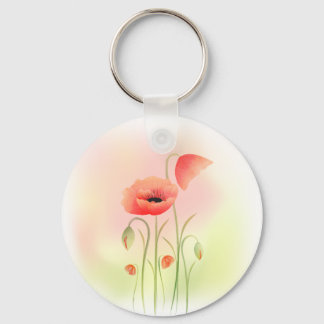 Mooie Waterverf papaverventiel Sleutelhanger