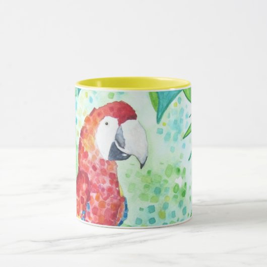 Mooie Waterverf Parrot Tropisch Mok (Midden)