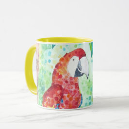 Mooie Waterverf Parrot Tropisch Mok