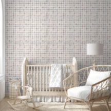Mooie Waterverf Pastel Geruite Patroon Babykamer