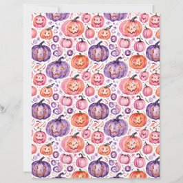 Mooie waterverf pastel Halloween pompoen papier