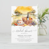 Mooie Waterverf picknickwijn Vrijgezellenfeest Kaart (Staand voorkant)