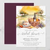 Mooie Waterverf picknickwijn Vrijgezellenfeest Kaart (Voorkant / Achterkant)