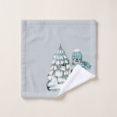 Mooie Waterverf Pinguïn Arctische Sneeuw Grove Den Bad Handdoek (Wasdoekje)