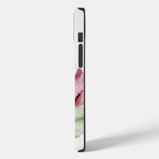 Mooie Waterverf Pioenrozen Beige gepersonaliseerd Case-Mate iPhone Case (Achterkant / Links)