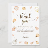 Mooie Waterverf Pompoen Meisjes Baby Shower Bedankkaart (Voorkant)