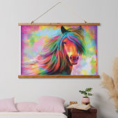 Mooie Waterverf regenboogpaarden Hangend Wandkleed (Slaapkamer)
