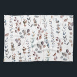 Mooie Waterverf Robuuste olieplekken  Theedoek<br><div class="desc">Elegant waterverf schilderde roestkleurige eucalyptus bladeren keukenhanddoek van collectie</div>