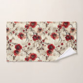 Mooie Waterverf rode appelbloesem Bad Handdoek (Handdoek)