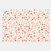 Mooie waterverf rode harten op ivoorwit inpakpapier vel (Voorkant 3)