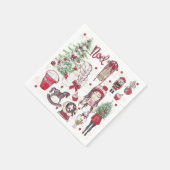 Mooie Waterverf Rode Kerstelementen Servet (Hoek)