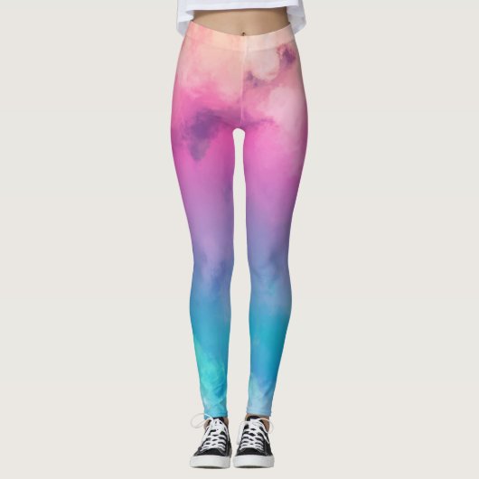 Mooie Waterverf rook Leggings (Voorkant)